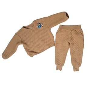 Bums & Roses Bamboo Quilted 2pc Pant Outfit 2T Bluey Patch Whimsigoth Casual‎